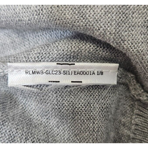 Ralph Lauren Sweater Womens Medium Gray Ruffled Puff Sleeve Soft Thin Knit Top - Picture 8 of 8